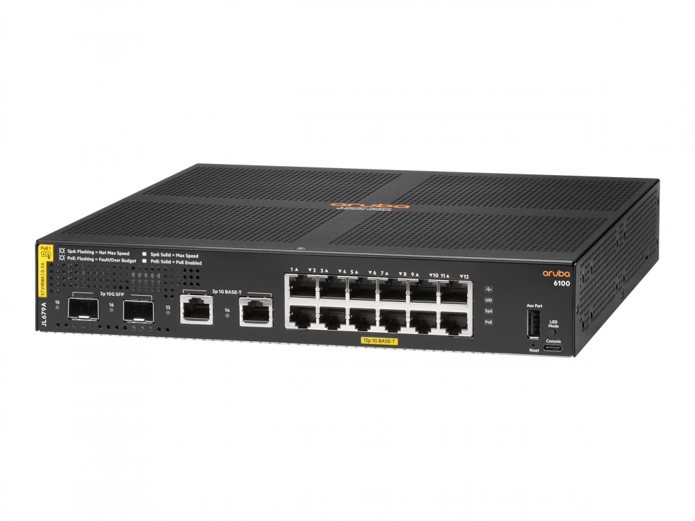 Aruba 6100 12G PoE  2SFP+ Switch (JL679A) bei ITFORTADE.COM